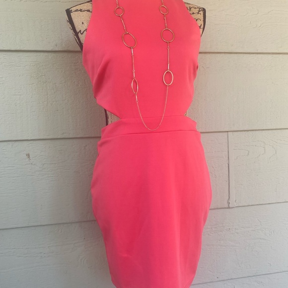 atmosphere pink dress Atmosphere Shimmering Pink Metallic Long Sleeve Dress